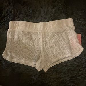 Cotton lace beach shorts coverup